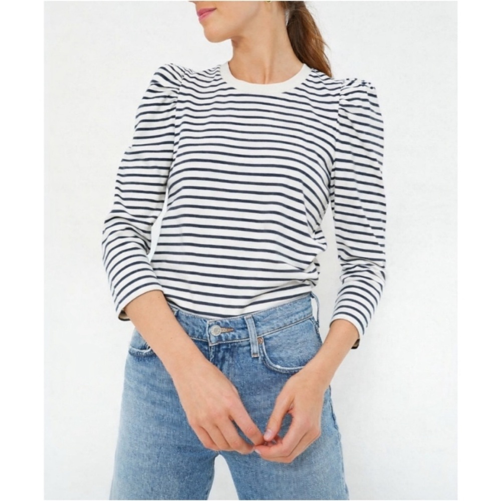Pomander Place Navy & Cream Striped Tee